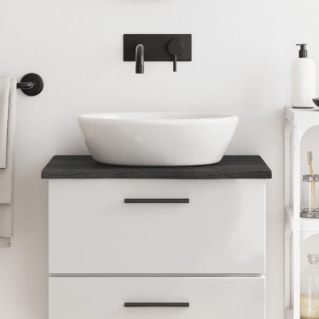 Encimera baño madera maciza tratada marrón oscuro 60x50x2 cm de vidaXL, Encimeras - Ref: Foro24-3156203, Precio: 52,72 €, Des...