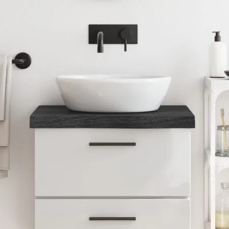 Encimera baño madera maciza tratada marrón oscuro 60x50x(2-6)cm de vidaXL, Encimeras - Ref: Foro24-3156205, Precio: 59,08 €, ...