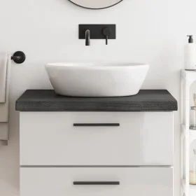 Encimera baño madera maciza tratada marrón oscuro 80x50x(2-6)cm de vidaXL, Encimeras - Ref: Foro24-3156217, Precio: 72,54 €, ...
