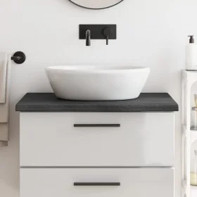 Encimera baño madera maciza tratada marrón oscuro 80x50x(2-4)cm de vidaXL, Encimeras - Ref: Foro24-3156216, Precio: 60,97 €, ...