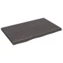 Badezimmerarbeitsplatte aus dunkelbraun behandeltem Massivholz, 80 x 50 x (2–4) cm von vidaXL, Arbeitsplatten - Ref: Foro24-3...