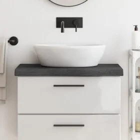 Dark brown treated solid wood bathroom countertop 80x40x(2-6)cm by vidaXL, Countertops - Ref: Foro24-3156214, Price: 62,47 €,...