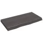 Dark brown treated solid wood bathroom countertop 80x40x(2-6)cm by vidaXL, Countertops - Ref: Foro24-3156214, Price: 62,47 €,...