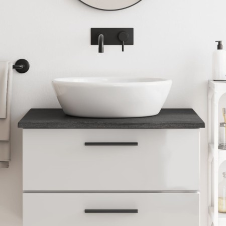 Encimera baño madera maciza tratada marrón oscuro 80x60x2 cm de vidaXL, Encimeras - Ref: Foro24-3156218, Precio: 56,94 €, Des...