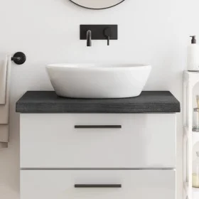 Encimera baño madera maciza tratada marrón oscuro 80x60x(2-6)cm de vidaXL, Encimeras - Ref: Foro24-3156220, Precio: 83,21 €, ...