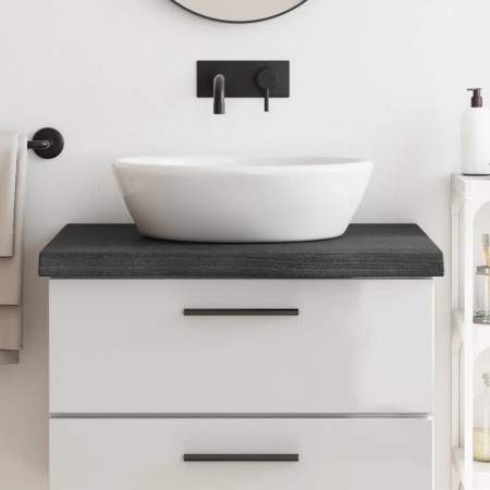 Encimera baño madera maciza tratada marrón oscuro 80x60x(2-6)cm de vidaXL, Encimeras - Ref: Foro24-3156220, Precio: 84,23 €, ...