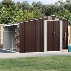 Cobertizo de jardín acero galvanizado marrón 277x279x179 cm de vidaXL, Cobertizos - Ref: Foro24-3188296, Precio: 446,04 €, De...