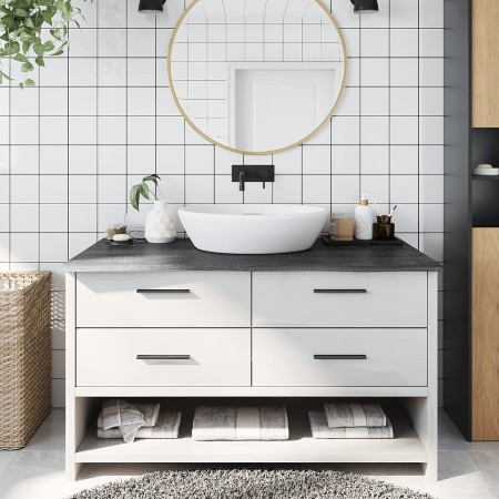 Encimera baño madera maciza tratada marrón oscuro 100x60x2 cm de vidaXL, Encimeras - Ref: Foro24-3156230, Precio: 69,42 €, De...