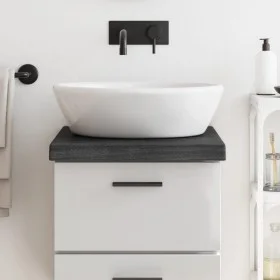 Dark brown treated wood bathroom countertop 40x50x(2-6) cm by vidaXL, Countertops - Ref: Foro24-3156193, Price: 44,87 €, Disc...