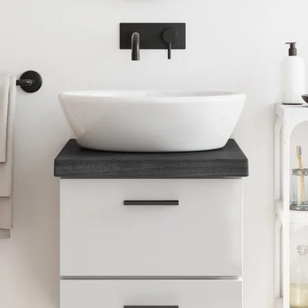 Encimera de baño madera tratada marrón oscuro 40x50x(2-6) cm de vidaXL, Encimeras - Ref: Foro24-3156193, Precio: 44,87 €, Des...