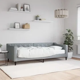 Sofa bed with light gray fabric mattress 80x200 cm by vidaXL, Beds and slatted bases - Ref: Foro24-3197403, Price: 310,05 €, ...
