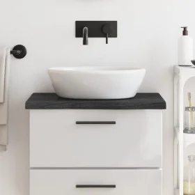 Dark brown treated wood bathroom countertop 60x60x(2-4) cm by vidaXL, Countertops - Ref: Foro24-3156207, Price: 56,20 €, Disc...
