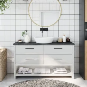 Encimera de baño madera tratada marrón oscuro 120x30x(2-4) cm de vidaXL, Encimeras - Ref: Foro24-3156233, Precio: 58,16 €, De...