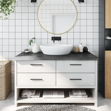 Encimera de baño madera tratada marrón oscuro 100x60x(2-6) cm de vidaXL, Encimeras - Ref: Foro24-3156232, Precio: 98,12 €, De...