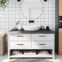 Encimera de baño madera tratada marrón oscuro 100x60x(2-6) cm de vidaXL, Encimeras - Ref: Foro24-3156232, Precio: 99,37 €, De...