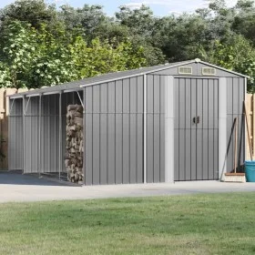 Cobertizo de jardín acero galvanizado gris 277x365,5x179 cm de vidaXL, Cobertizos - Ref: Foro24-3188291, Precio: 559,64 €, De...
