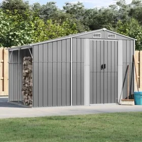 Galvanized steel garden shed in gray, 277x192.5x179 cm by vidaXL, Sheds - Ref: Foro24-3188289, Price: 334,86 €, Discount: %