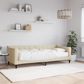 Sofá cama con colchón tela crema 80x200 cm de vidaXL, Camas y somieres - Ref: Foro24-3197407, Precio: 317,49 €, Descuento: %