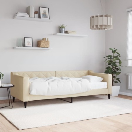 Sofá cama con colchón tela crema 80x200 cm de vidaXL, Camas y somieres - Ref: Foro24-3197407, Precio: 317,49 €, Descuento: %