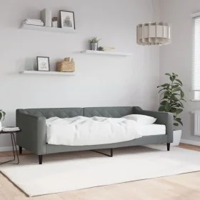 Sofá cama con colchón tela gris oscuro 90x200 cm de vidaXL, Camas y somieres - Ref: Foro24-3197409, Precio: 326,47 €, Descuen...