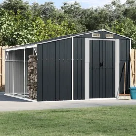 Cobertizo de jardín acero galvanizado antracita 277x279x179 cm de vidaXL, Cobertizos - Ref: Foro24-3188293, Precio: 438,31 €,...