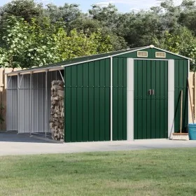 Cobertizo de jardín acero galvanizado verde 277x365,5x179 cm de vidaXL, Cobertizos - Ref: Foro24-3188288, Precio: 571,97 €, D...