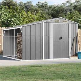 Cobertizo de jardín acero galvanizado gris 277x279x179 cm de vidaXL, Cobertizos - Ref: Foro24-3188290, Precio: 414,52 €, Desc...