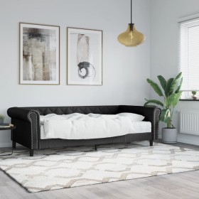 Sofá cama con colchón cuero sintético negro 90x200 cm de vidaXL, Camas y somieres - Ref: Foro24-3197719, Precio: 343,69 €, De...