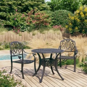 Mesa y sillas de bistró 3 piezas aluminio fundido negro de vidaXL, Conjuntos de jardín - Ref: Foro24-3070575, Precio: 592,65 ...