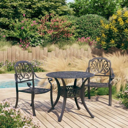 Mesa y sillas de bistró 3 piezas aluminio fundido negro de vidaXL, Conjuntos de jardín - Ref: Foro24-3070575, Precio: 628,95 ...
