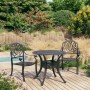Mesa y sillas de bistró 3 piezas aluminio fundido negro de vidaXL, Conjuntos de jardín - Ref: Foro24-3070575, Precio: 628,95 ...