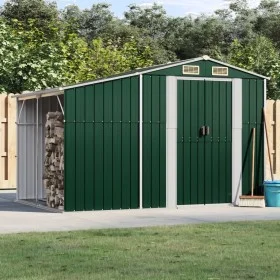 Cobertizo de jardín acero galvanizado verde 277x192,5x179 cm de vidaXL, Cobertizos - Ref: Foro24-3188286, Precio: 335,42 €, D...
