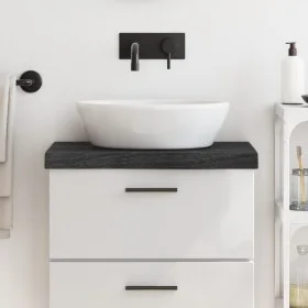 Encimera de baño madera tratada marrón oscuro 60x30x(2-6) cm de vidaXL, Encimeras - Ref: Foro24-3156199, Precio: 42,10 €, Des...
