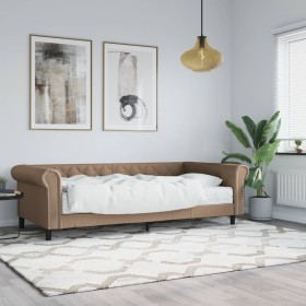 Sofá cama con colchón cuero sintético color capuchino 90x200 cm de vidaXL, Camas y somieres - Ref: Foro24-3197722, Precio: 34...