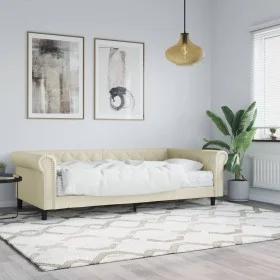 Schlafsofa mit cremefarbener Kunstledermatratze 90x200 cm von vidaXL, Betten und Lattenroste - Ref: Foro24-3197721, Preis: 35...