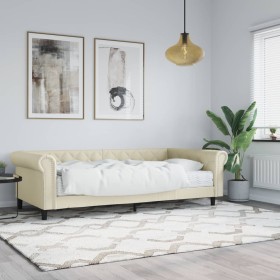 Sofá cama con colchón cuero sintético crema 90x200 cm de vidaXL, Camas y somieres - Ref: Foro24-3197721, Precio: 346,34 €, De...