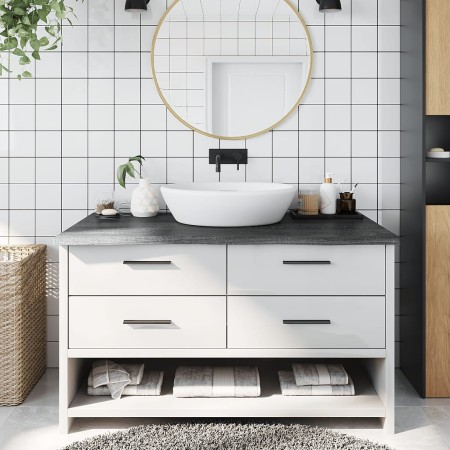Encimera de baño madera tratada marrón oscuro 100x50x(2-4) cm de vidaXL, Encimeras - Ref: Foro24-3156228, Precio: 75,31 €, De...