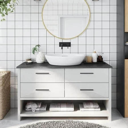 Dark brown treated solid wood bathroom countertop 100x30x2 cm by vidaXL, Countertops - Ref: Foro24-3156221, Price: 48,09 €, D...