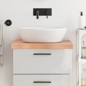 Encimera baño madera maciza tratada marrón claro 60x50x(2-6) cm de vidaXL, Encimeras - Ref: Foro24-3156109, Precio: 79,28 €, ...