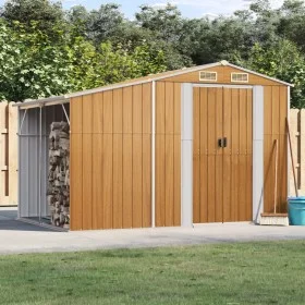 Cobertizo jardín acero galvanizado marrón claro 277x192,5x179cm de vidaXL, Cobertizos - Ref: Foro24-3188298, Precio: 347,23 €...