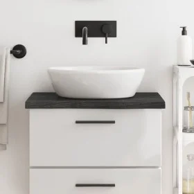 Encimera baño madera maciza tratada marrón oscuro 60x50x(2-4)cm de vidaXL, Encimeras - Ref: Foro24-3156204, Precio: 56,07 €, ...