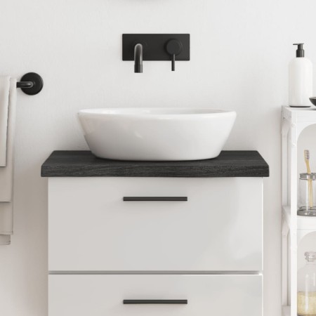 Encimera baño madera maciza tratada marrón oscuro 60x50x(2-4)cm de vidaXL, Encimeras - Ref: Foro24-3156204, Precio: 56,89 €, ...