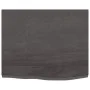 Badezimmerarbeitsplatte aus dunkelbraun behandeltem Massivholz, 60 x 50 x (2-4) cm von vidaXL, Arbeitsplatten - Ref: Foro24-3...