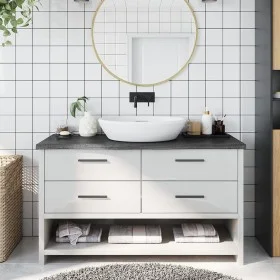 Dark brown treated wood bathroom countertop 100x40x(2-4) cm by vidaXL, Countertops - Ref: Foro24-3156225, Price: 61,66 €, Dis...