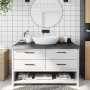 Encimera de baño madera tratada marrón oscuro 100x50x(2-6) cm de vidaXL, Encimeras - Ref: Foro24-3156229, Precio: 88,57 €, De...