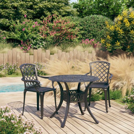 Mesa y sillas de bistró 3 piezas aluminio fundido negro de vidaXL, Conjuntos de jardín - Ref: Foro24-3070584, Precio: 505,37 ...