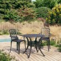 Mesa y sillas de bistró 3 piezas aluminio fundido negro de vidaXL, Conjuntos de jardín - Ref: Foro24-3070584, Precio: 505,37 ...