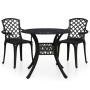 Mesa y sillas de bistró 3 piezas aluminio fundido negro de vidaXL, Conjuntos de jardín - Ref: Foro24-3070584, Precio: 505,37 ...