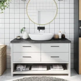 Encimera de baño madera tratada marrón oscuro 100x30x(2-6) cm de vidaXL, Encimeras - Ref: Foro24-3156223, Precio: 60,80 €, De...