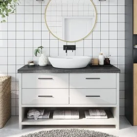 Dark brown treated wood bathroom countertop 100x40x(2-6) cm by vidaXL, Countertops - Ref: Foro24-3156226, Price: 75,21 €, Dis...